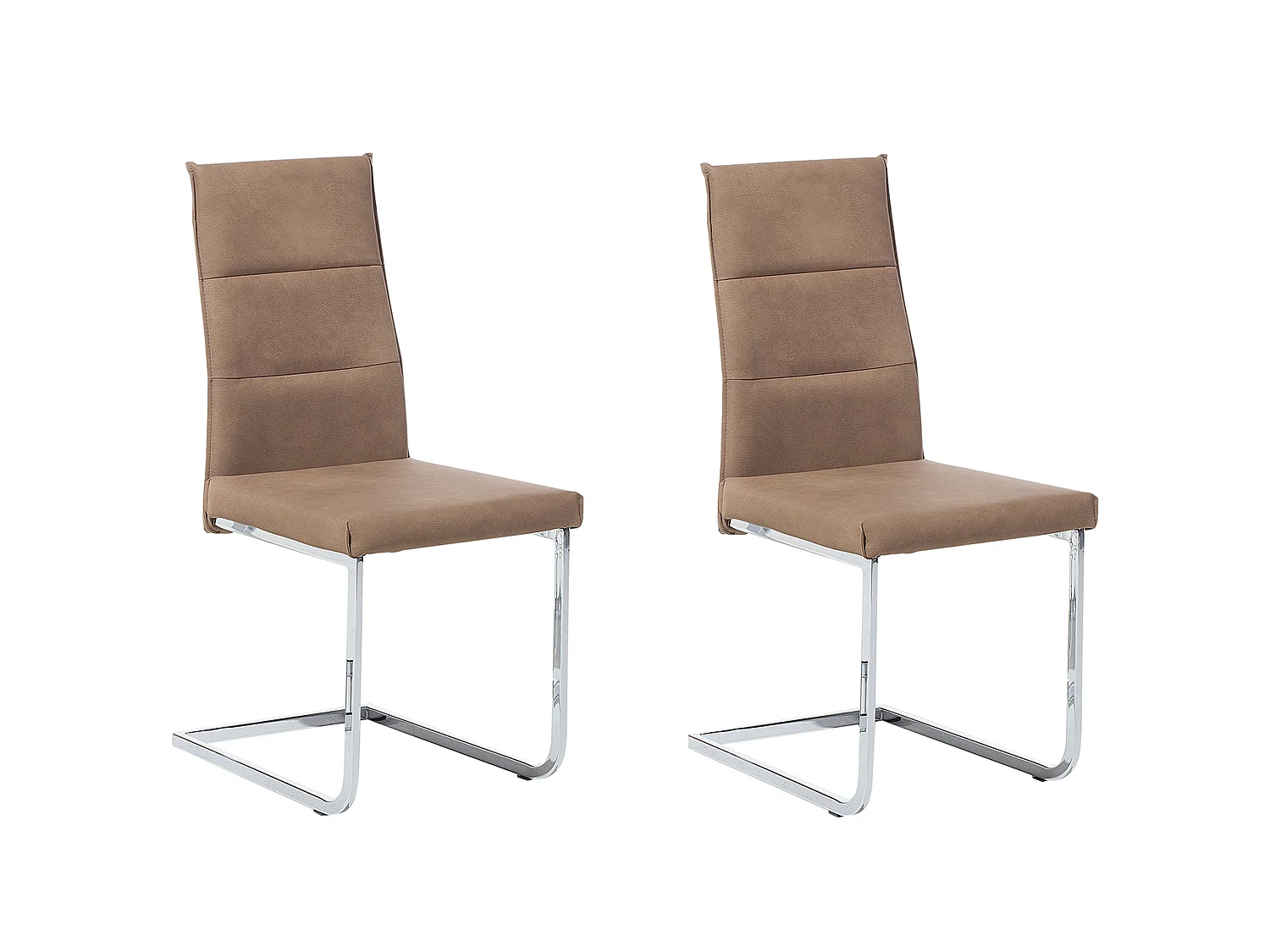 Set van 2 eetkamerstoelen ROCKFORD Kunstleer Zandbeige