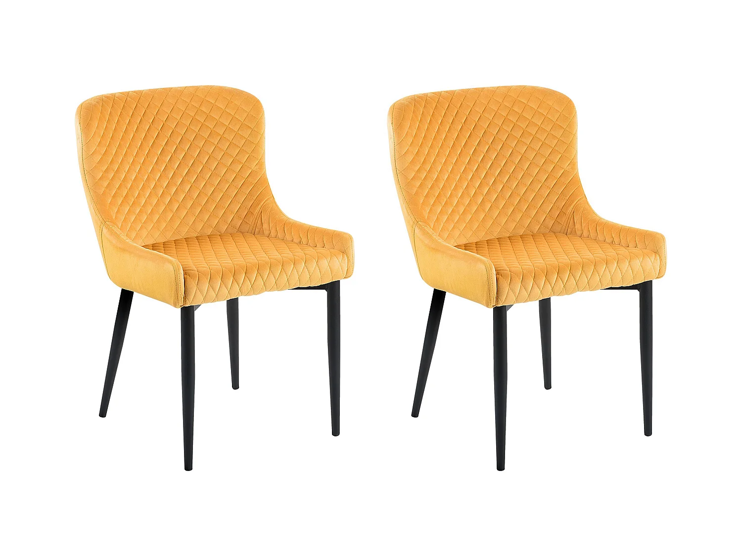 Lot de 2 chaises de salle à manger SOLANO Velours Jaune