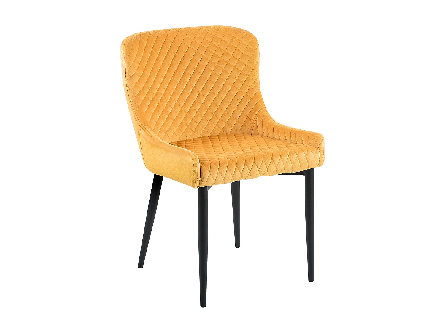 Eleganter Stuhl im 2er Set mit luxuriöser Ausstrahlung in edlem Gelb aus Samtstoff Solano