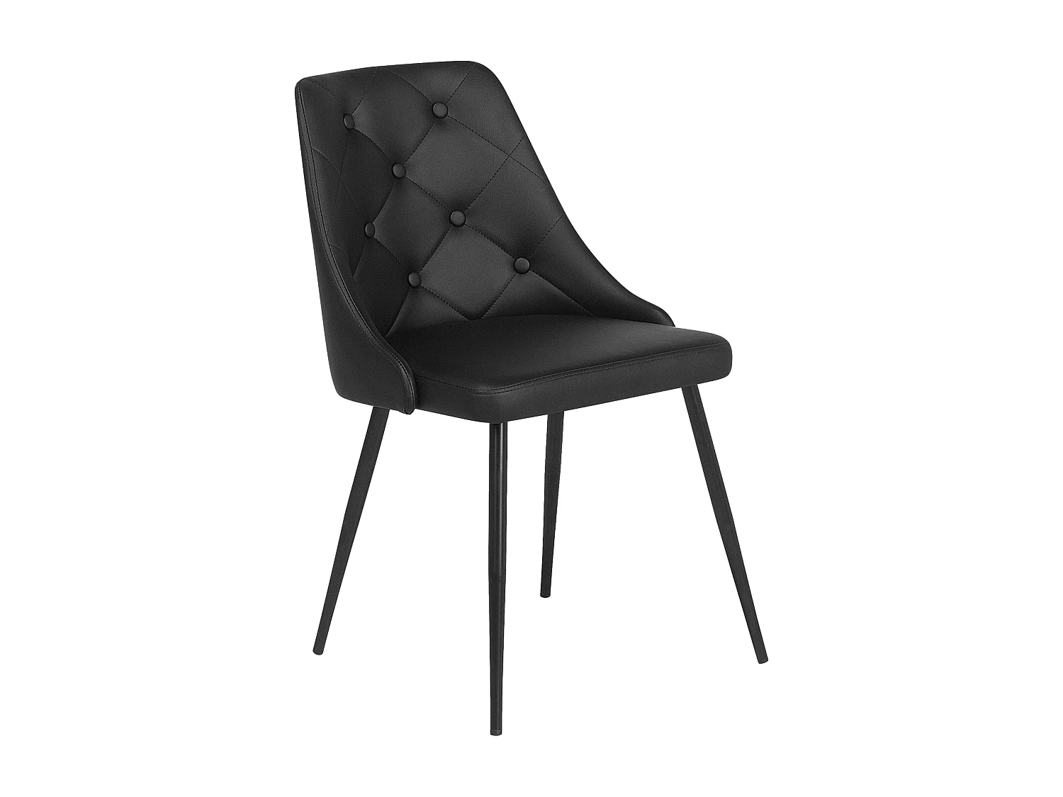 Conjunto de 2 sillas de comedor VALERIE Piel sintética Negro