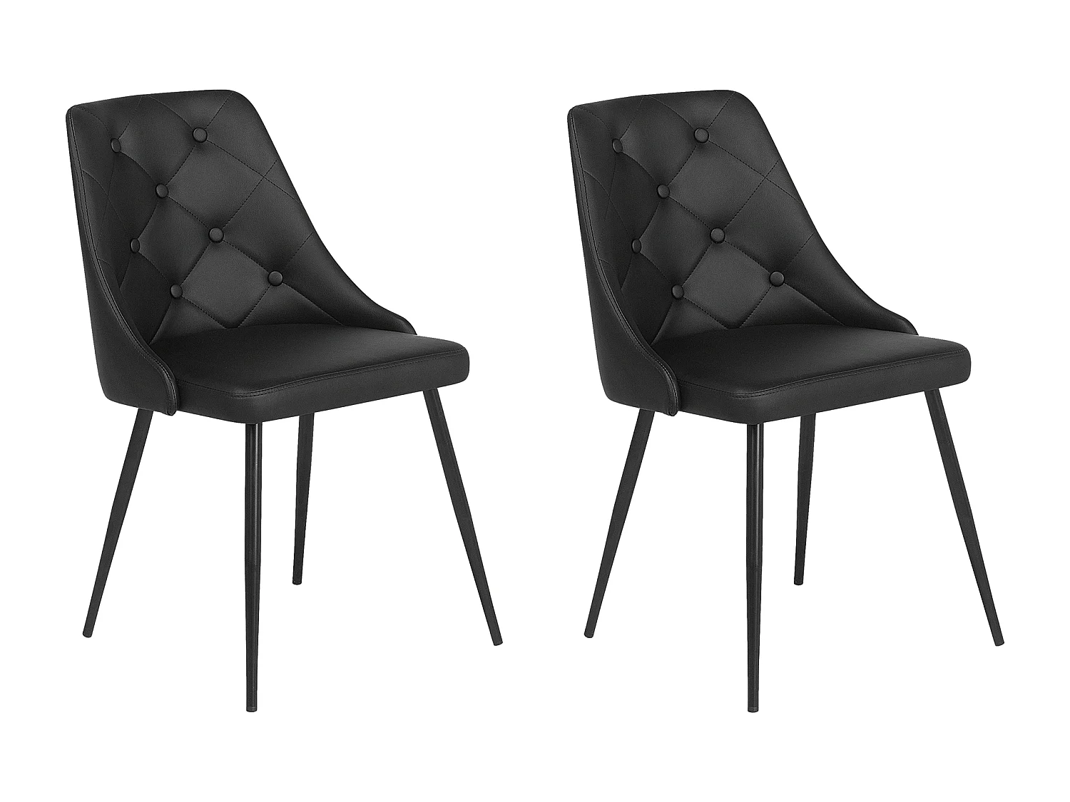 Set van 2 eetkamerstoelen VALERIE Kunstleer Zwart