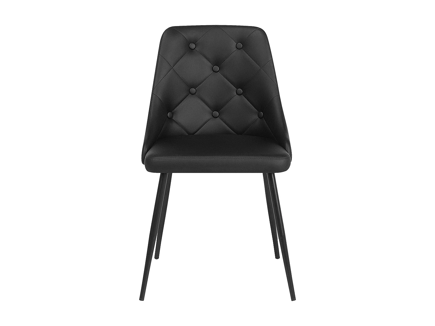 Set van 2 eetkamerstoelen VALERIE Kunstleer Zwart