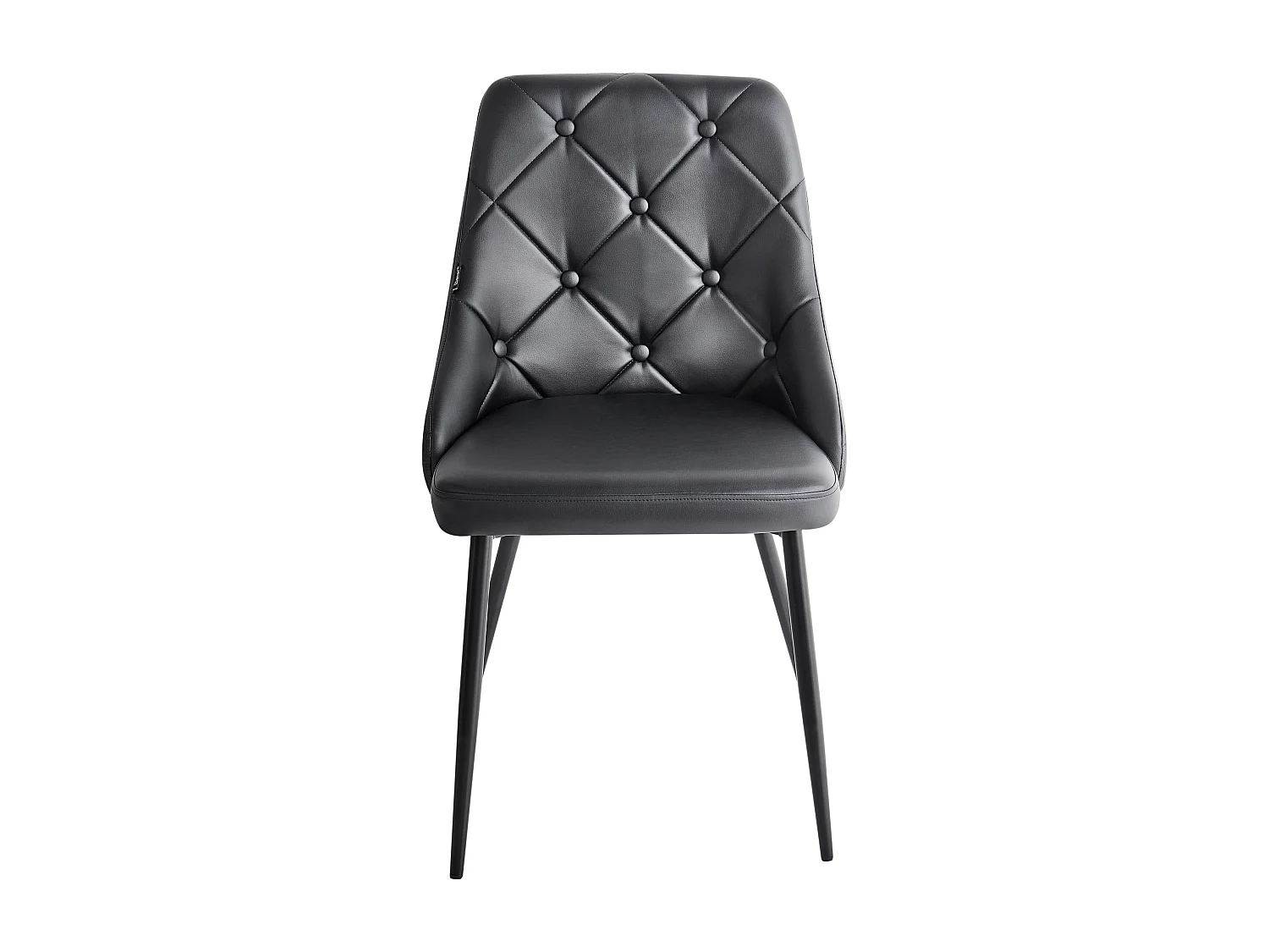 Set van 2 eetkamerstoelen VALERIE Kunstleer Zwart