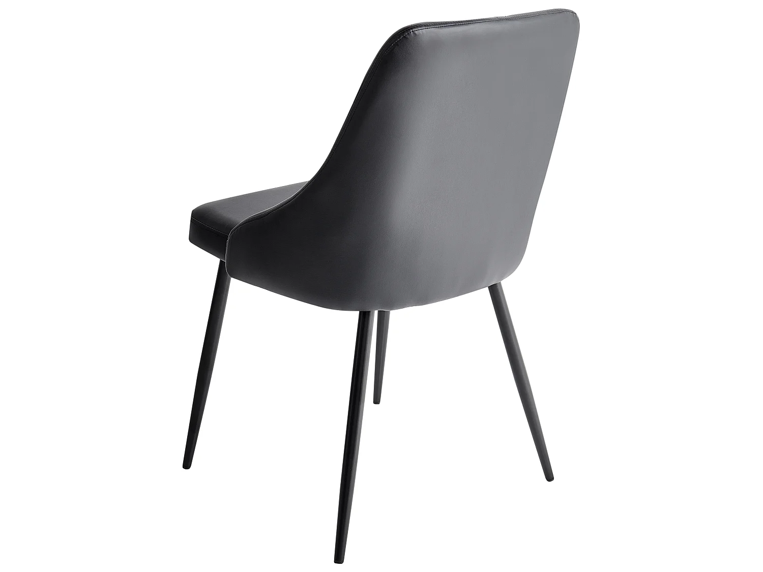 Set of 2 Dining Chairs VALERIE Faux Leather Black