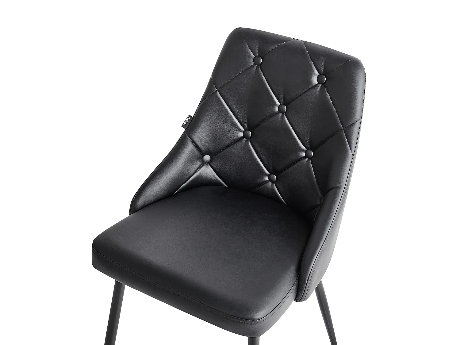 Set of 2 Dining Chairs VALERIE Faux Leather Black