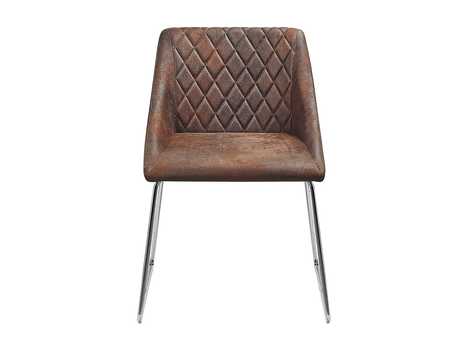 Conjunto de 2 sillas de comedor ARCATA Piel sintética Marrón oscuro