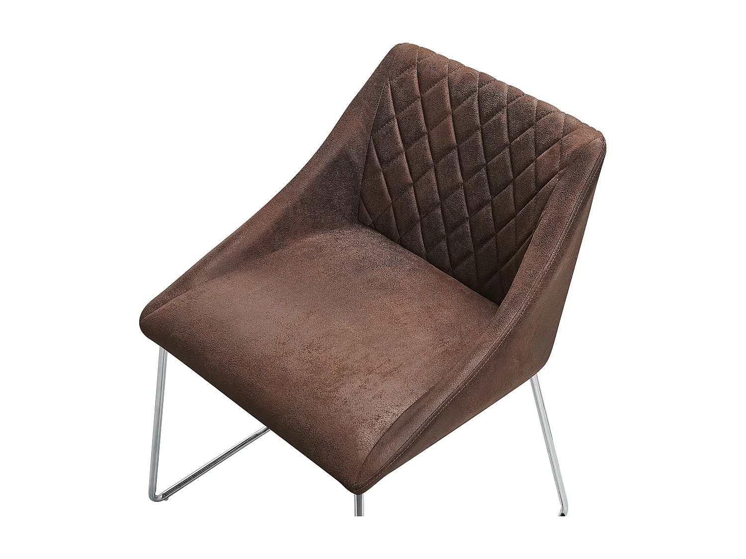 Conjunto de 2 sillas de comedor ARCATA Piel sintética Marrón oscuro