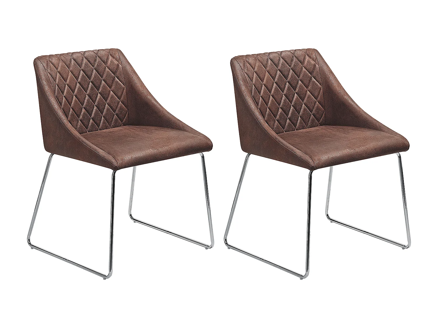 Set van 2 eetkamerstoelen ARCATA Kunstleer Donkerbruin