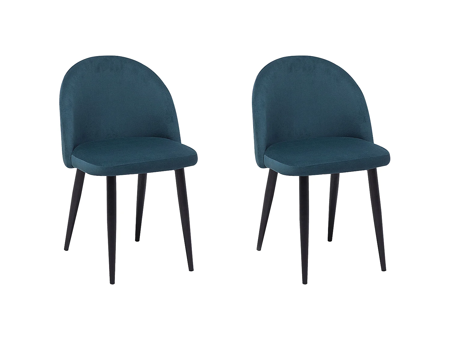 Chaise de salle à manger Set de 2 Velours Bleu foncé VISALIA