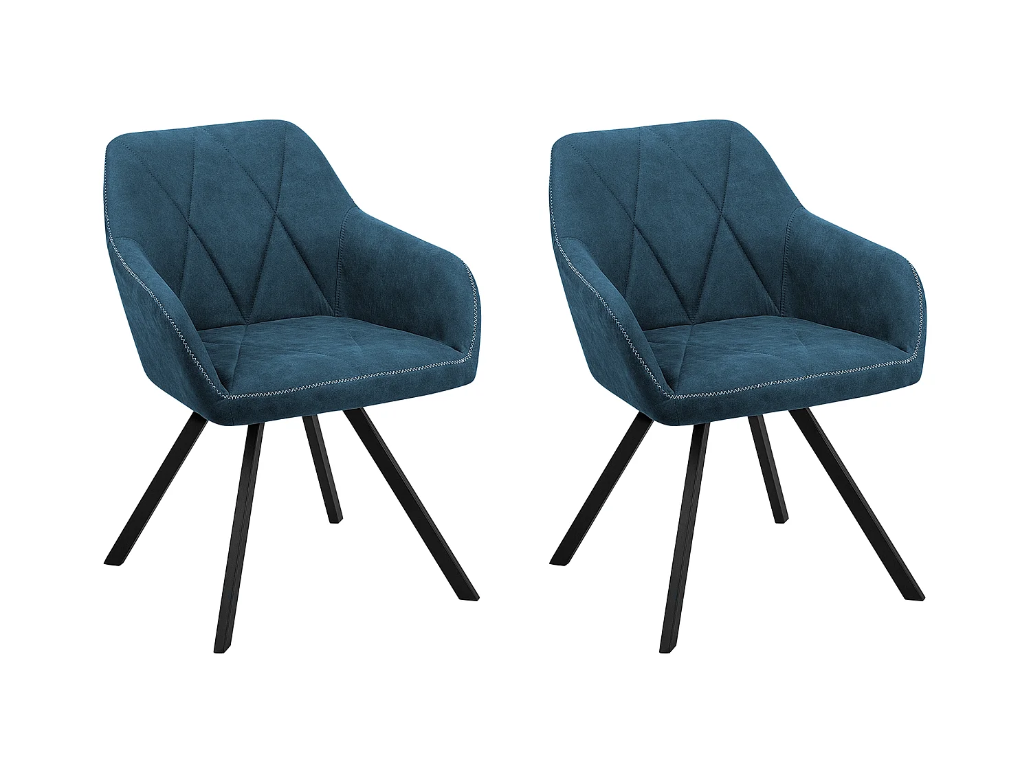 Lot de 2 chaises de salle à manger MONEE Bleu azur