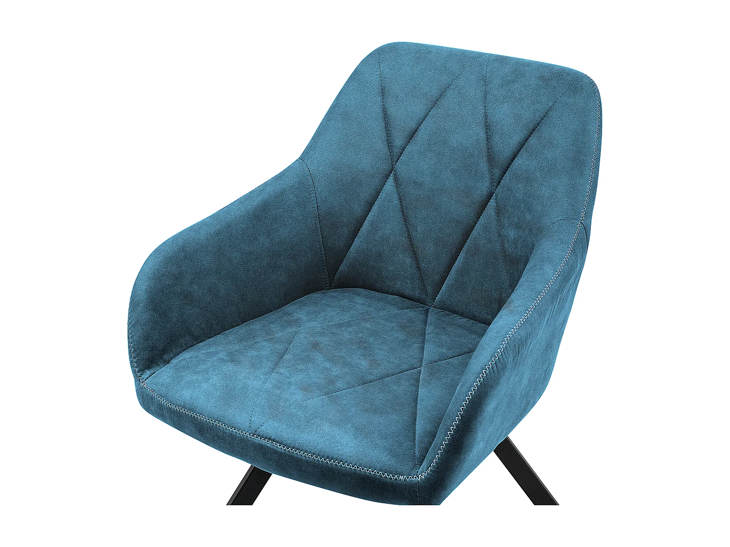 Lot de 2 chaises de salle à manger MONEE Tissu Bleu azur