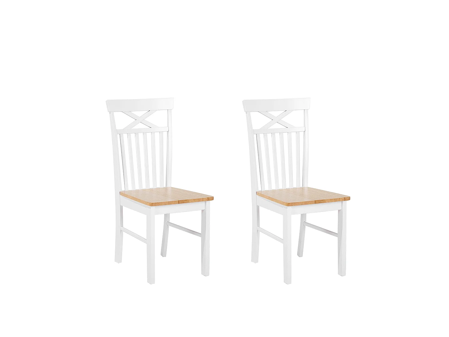 Lot de 2 chaises de salle à manger HOUSTON Bois Blanc