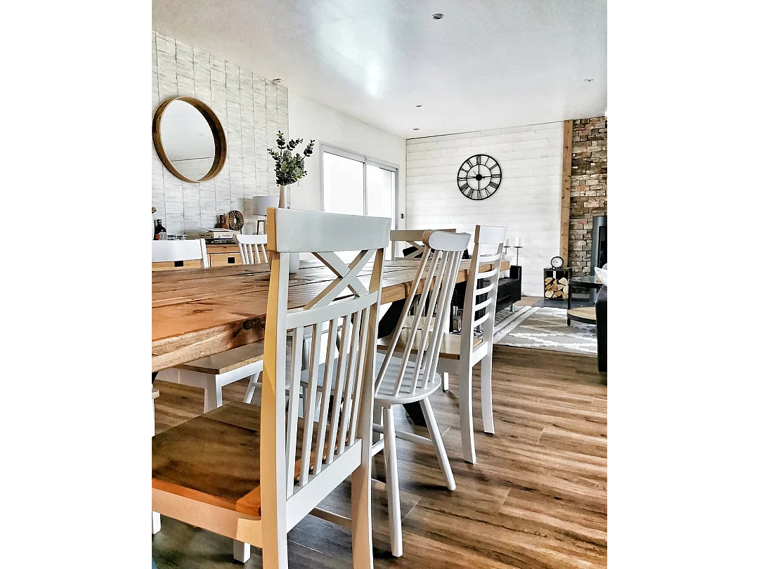 Lot de 2 chaises de salle à manger HOUSTON Bois Blanc