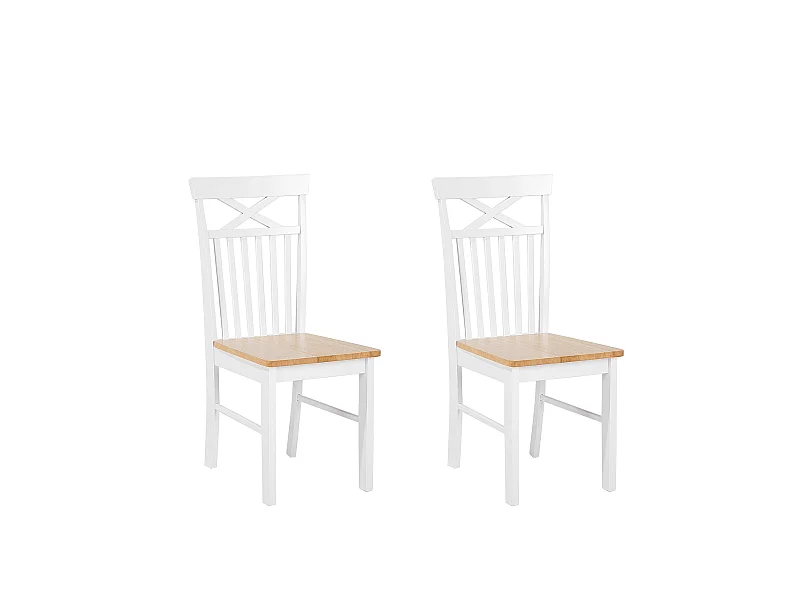 Lot de 2 chaises de salle à manger HOUSTON Bois Blanc