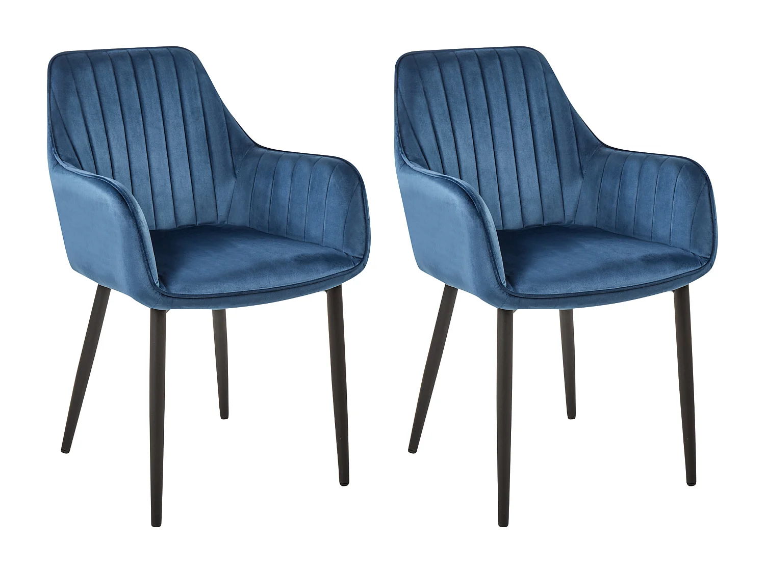 Set di 2 sedie da pranzo WELLSTON Velluto Blu scuro