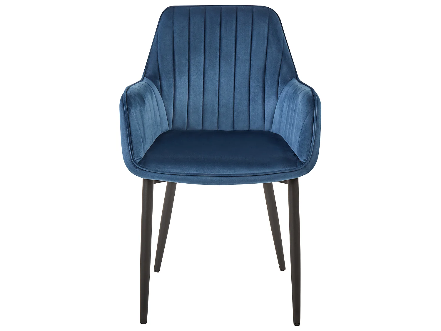 Lot de 2 chaises de salle à manger WELLSTON Velours Bleu foncé