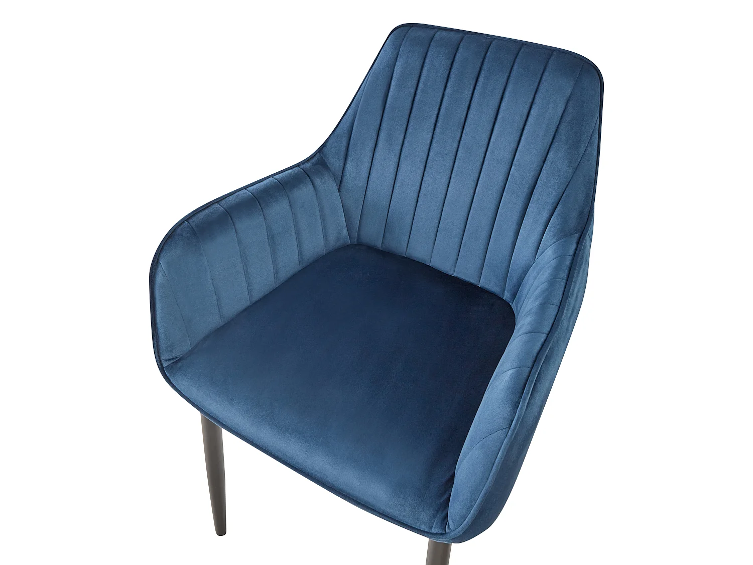 Lot de 2 chaises de salle à manger WELLSTON Velours Bleu foncé