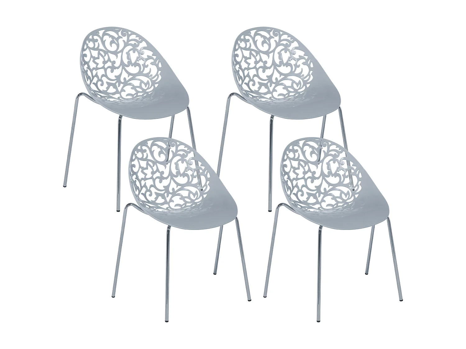 Lot de 4 chaises de salle à manger MUMFORD Gris clair