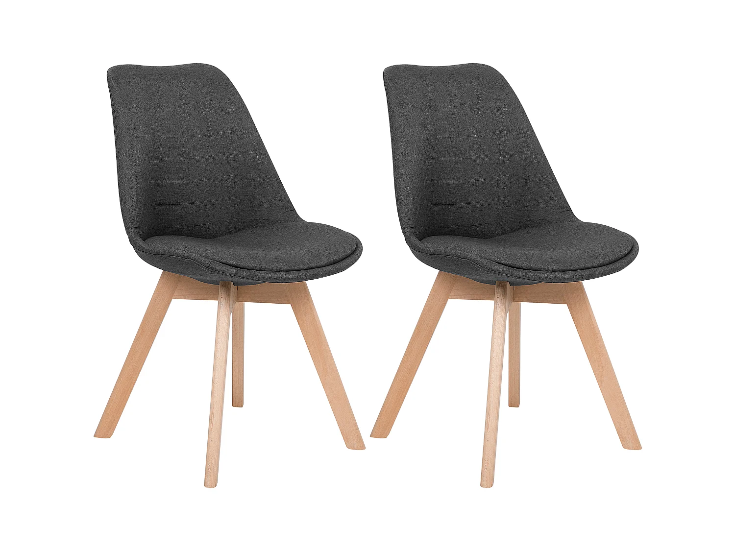 Lot de 2 chaises de salle à manger DAKOTA II Gris foncé