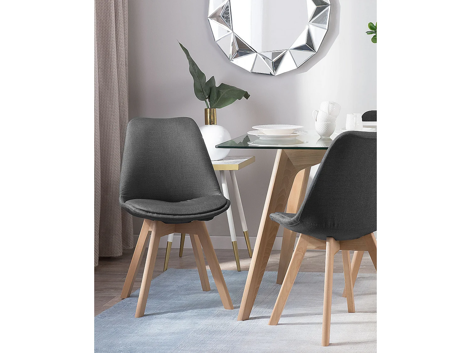 Set van 2 eetkamerstoelen DAKOTA II Donkergrijs