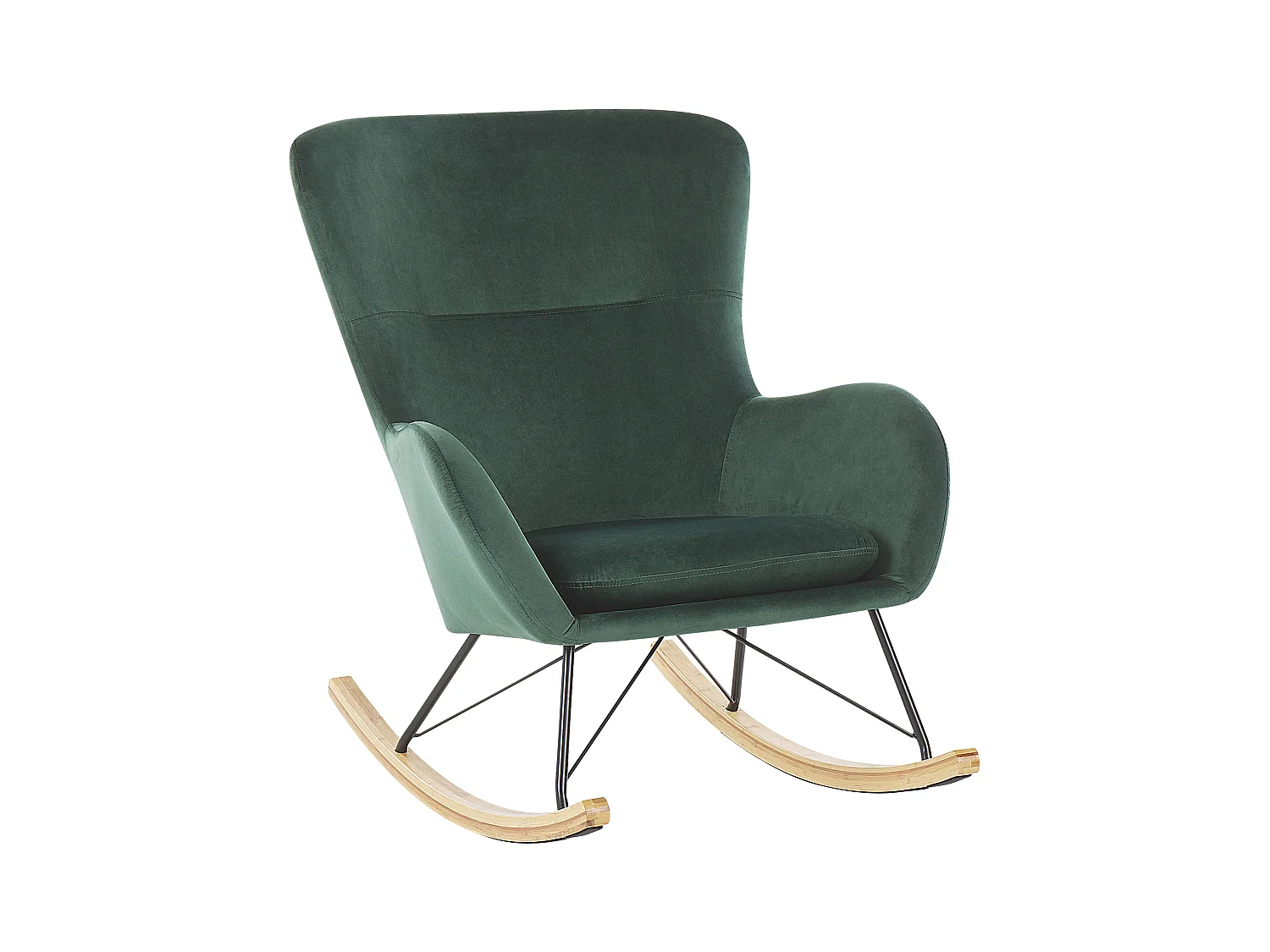Fauteuil à bascule ELLAN Velours Vert foncé
