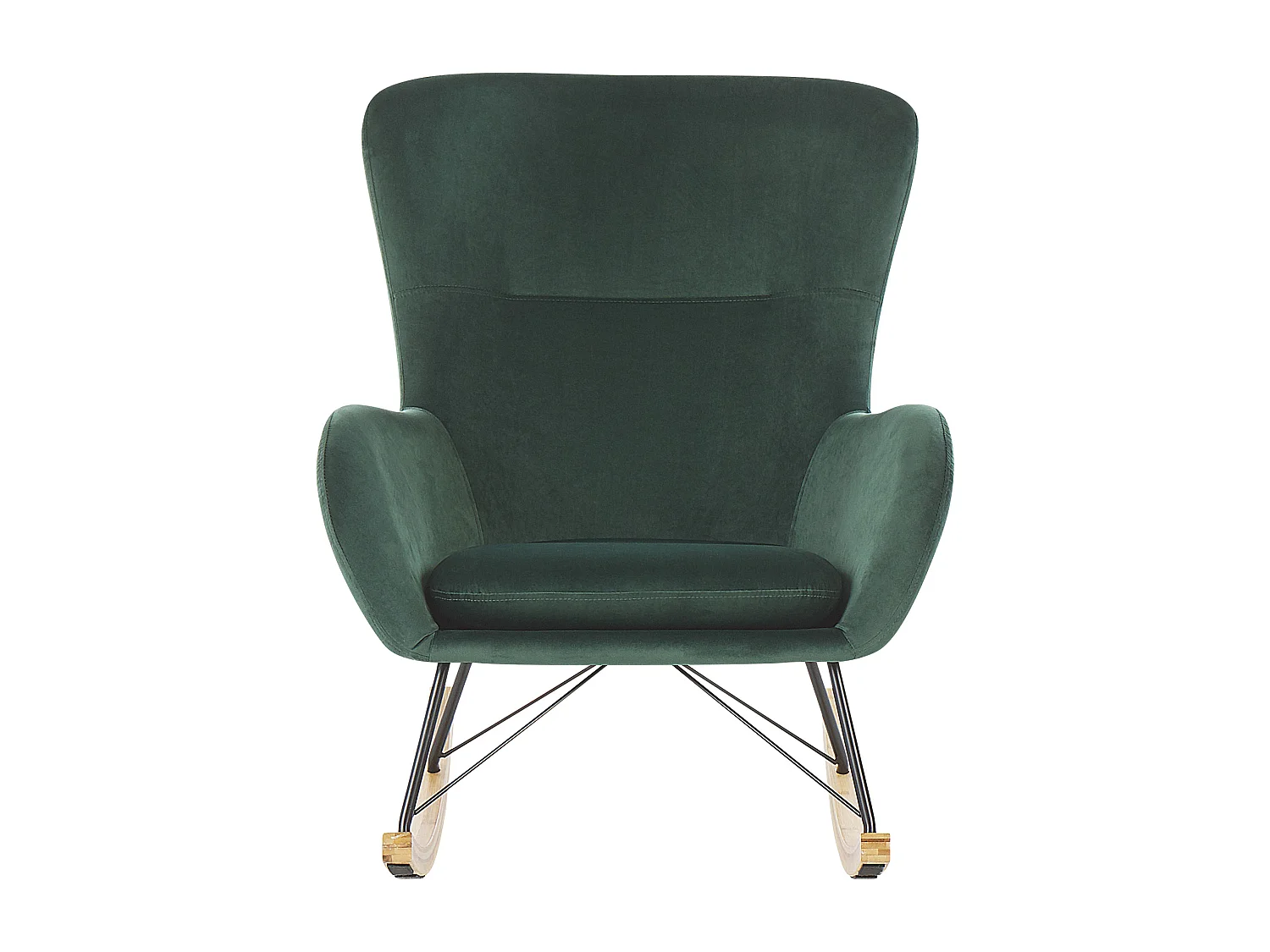 Poltrona a dondolo ELLAN Velluto Verde scuro