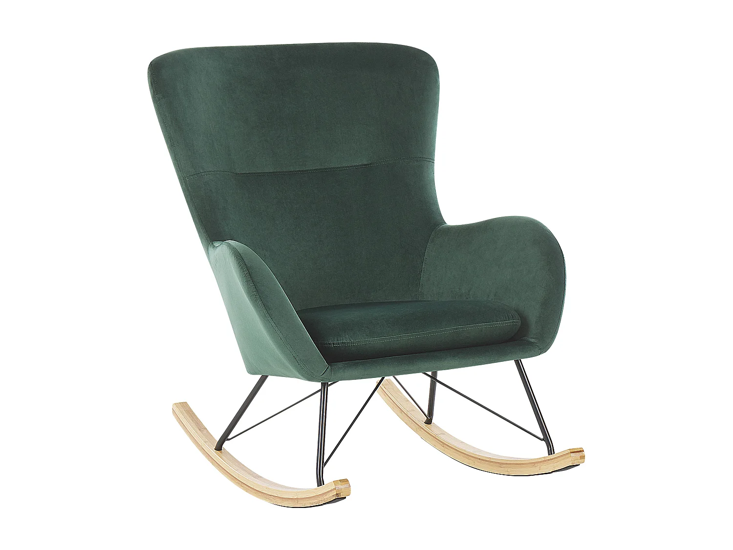 Schommelstoel ELLAN Fluweel Donkergroen