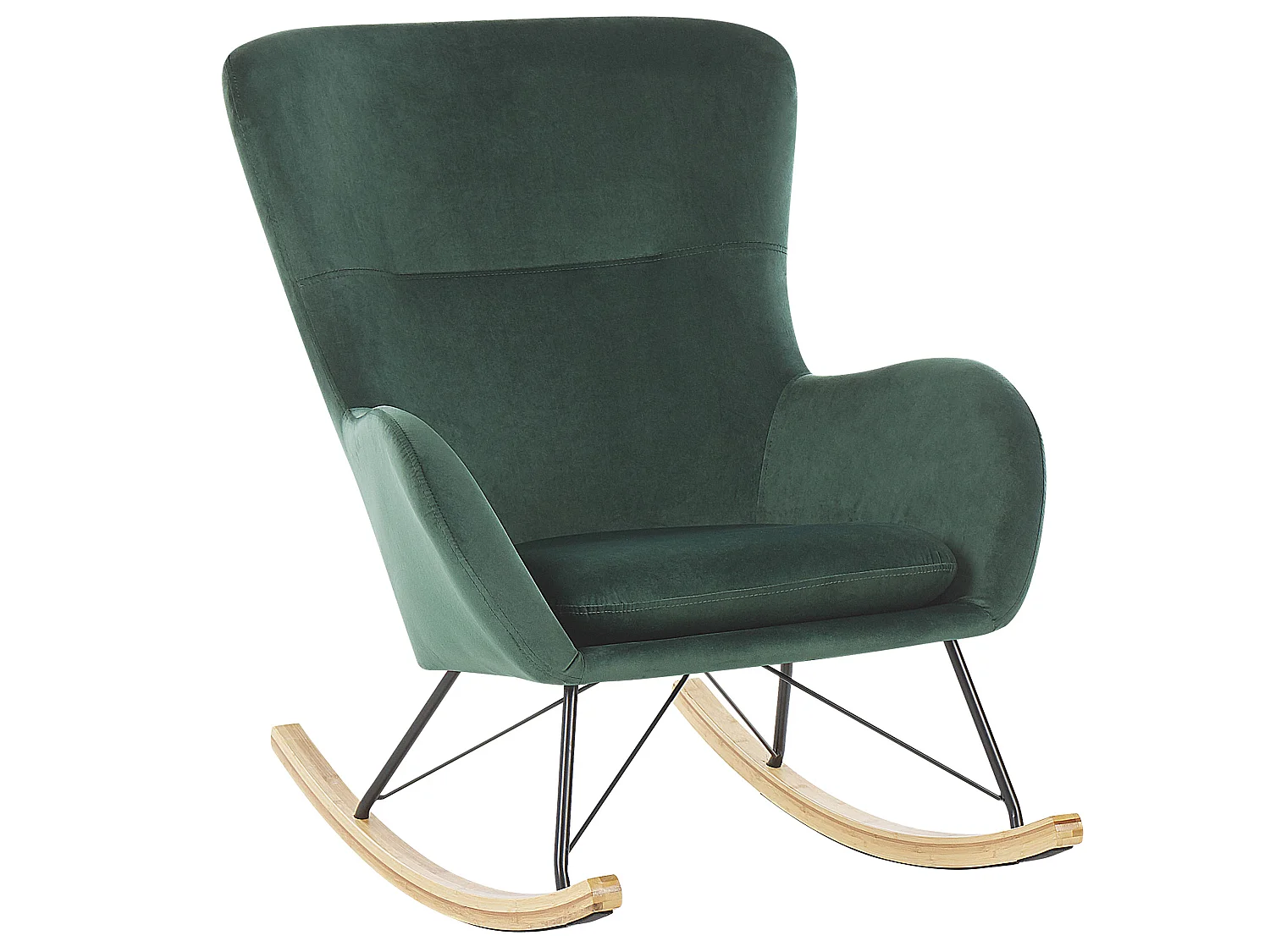 Fauteuil à bascule ELLAN Velours Vert foncé