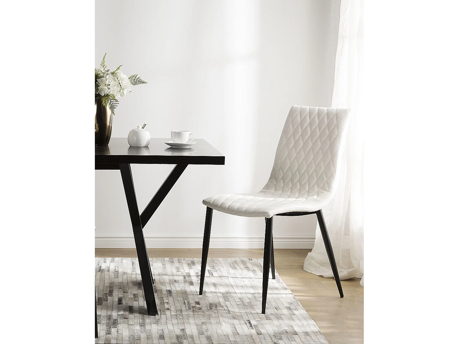Set van 2 eetkamerstoelen MONTANA Kunstleer Crème
