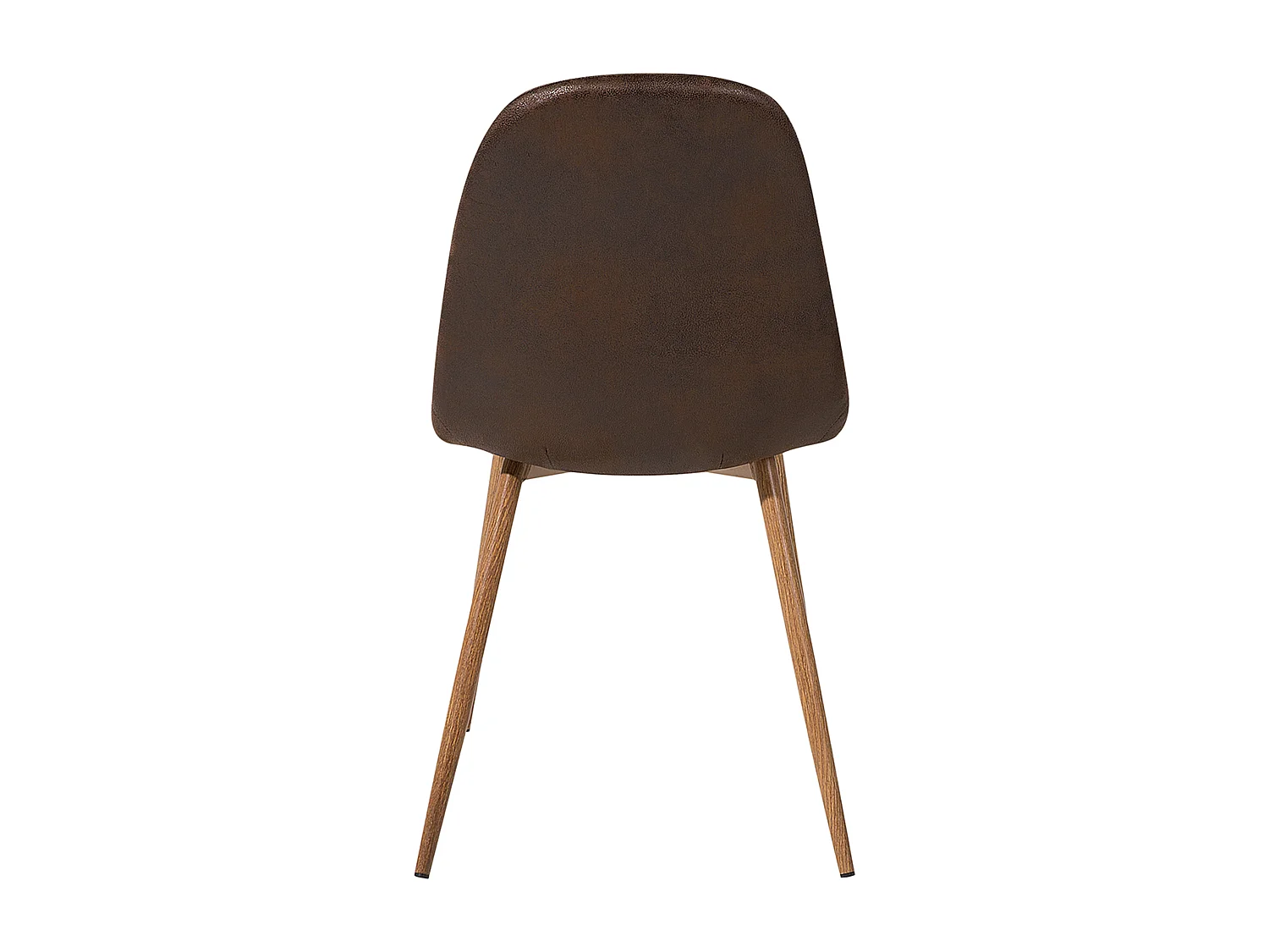 Bequemes Esszimmerstuhl Set 2 Stühle Lederoptik dunkelbraun Metallgestell Bruce