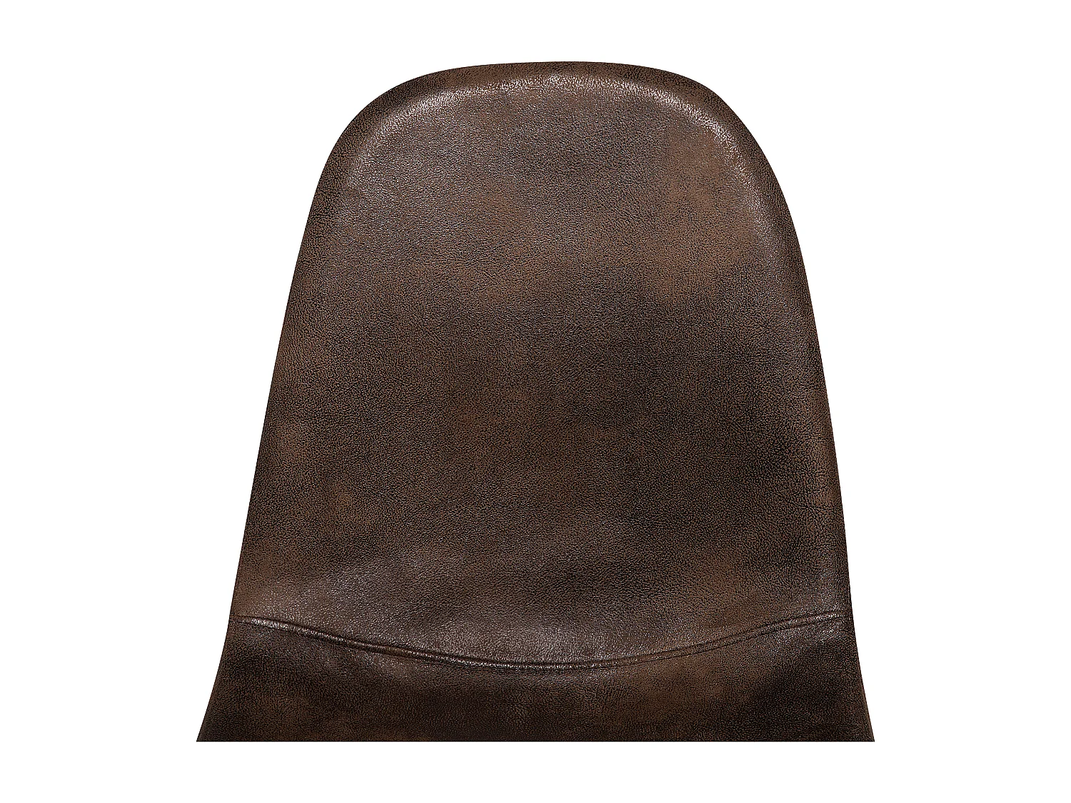 Bequemes Esszimmerstuhl Set 2 Stühle Lederoptik dunkelbraun Metallgestell Bruce