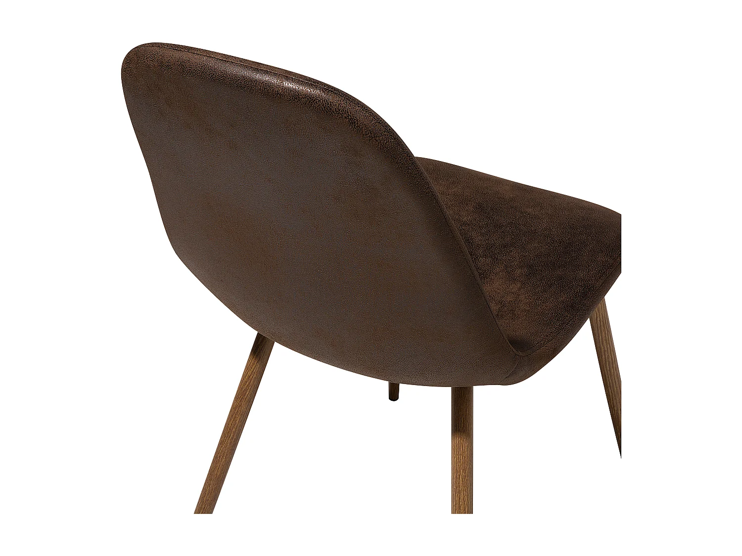 Bequemes Esszimmerstuhl Set 2 Stühle Lederoptik dunkelbraun Metallgestell Bruce