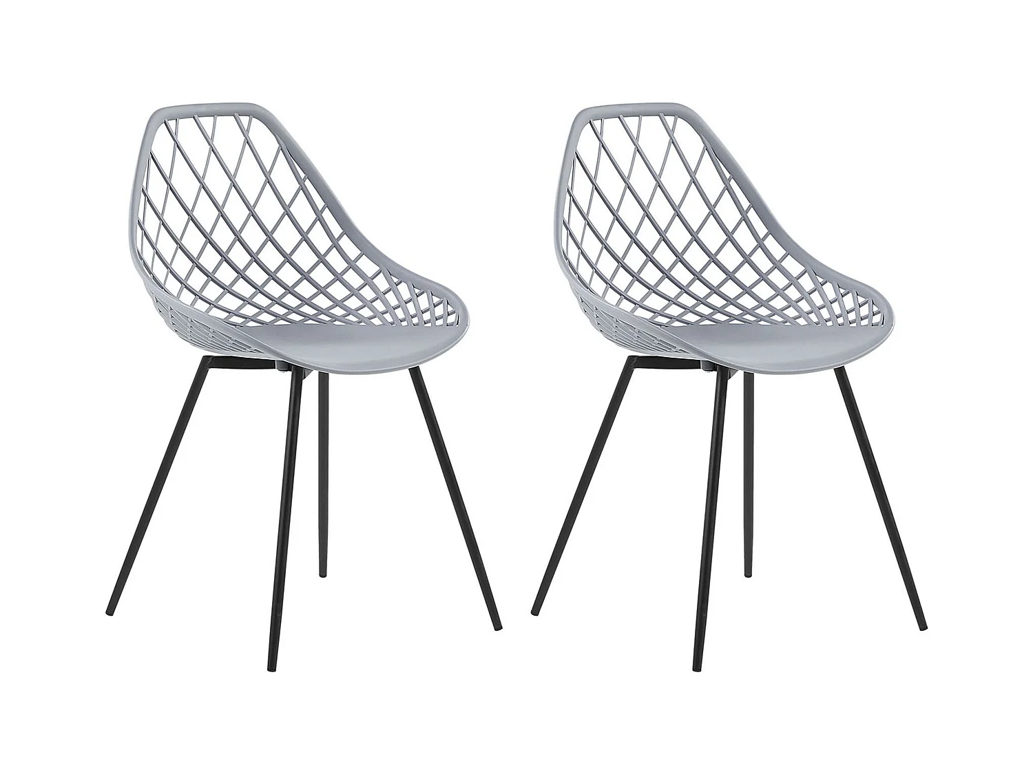 Lot de 2 chaises de salle à manger CANTON Gris clair