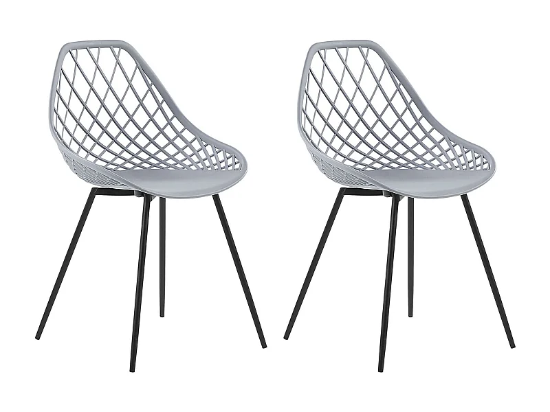 Lot de 2 chaises de salle à manger CANTON Gris clair