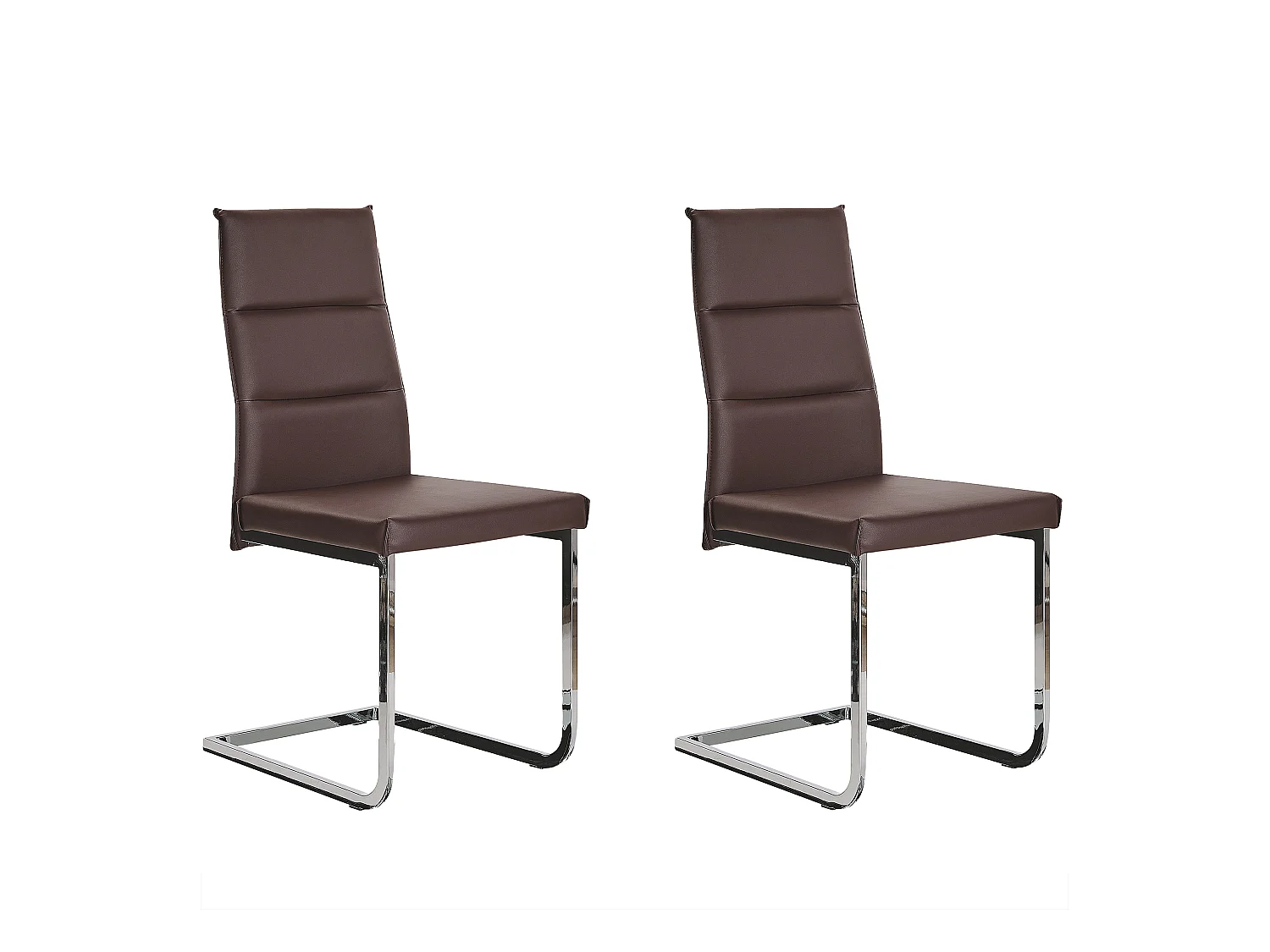 Set van 2 eetkamerstoelen ROCKFORD Kunstleer Donkerbruin