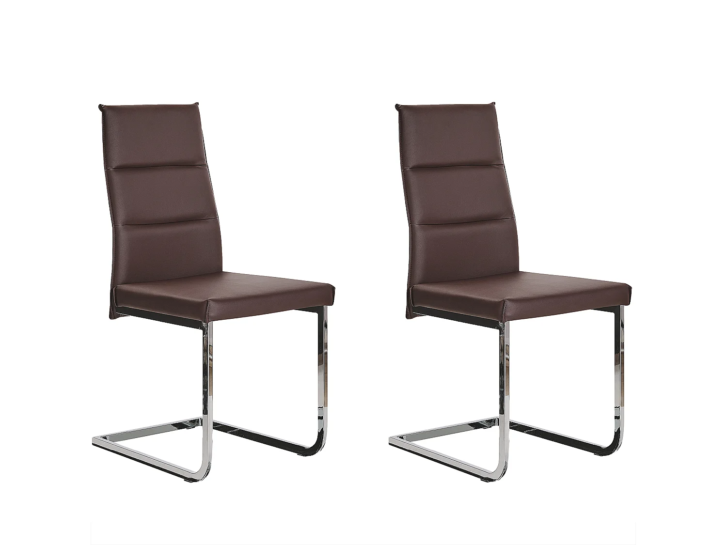 Set van 2 eetkamerstoelen ROCKFORD Kunstleer Donkerbruin