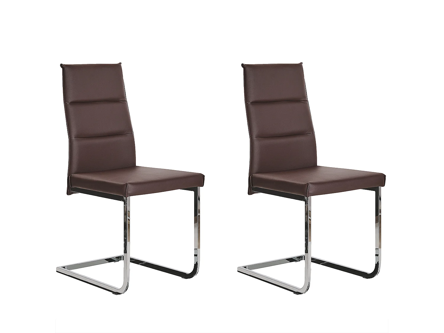 Set di 2 sedie da pranzo ROCKFORD Pelle sintetica Marrone scuro