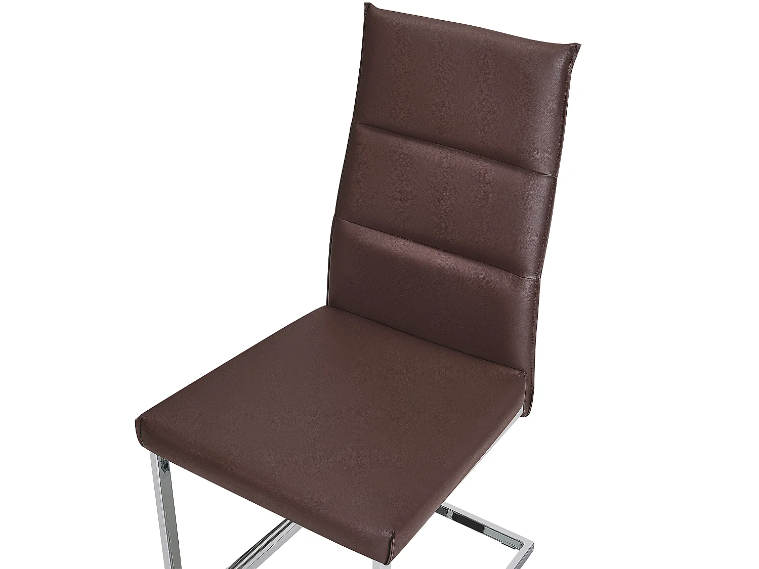 Set van 2 eetkamerstoelen ROCKFORD Kunstleer Donkerbruin