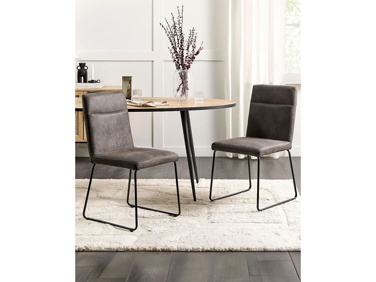 Set van 2 eetkamerstoelen NEVADA Donkergrijs