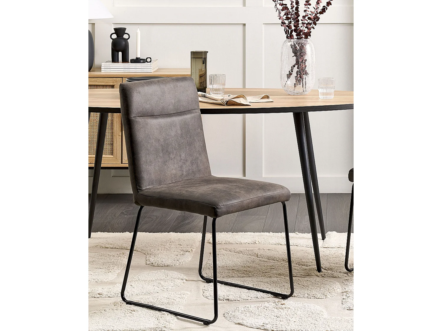 Set van 2 eetkamerstoelen NEVADA Donkergrijs