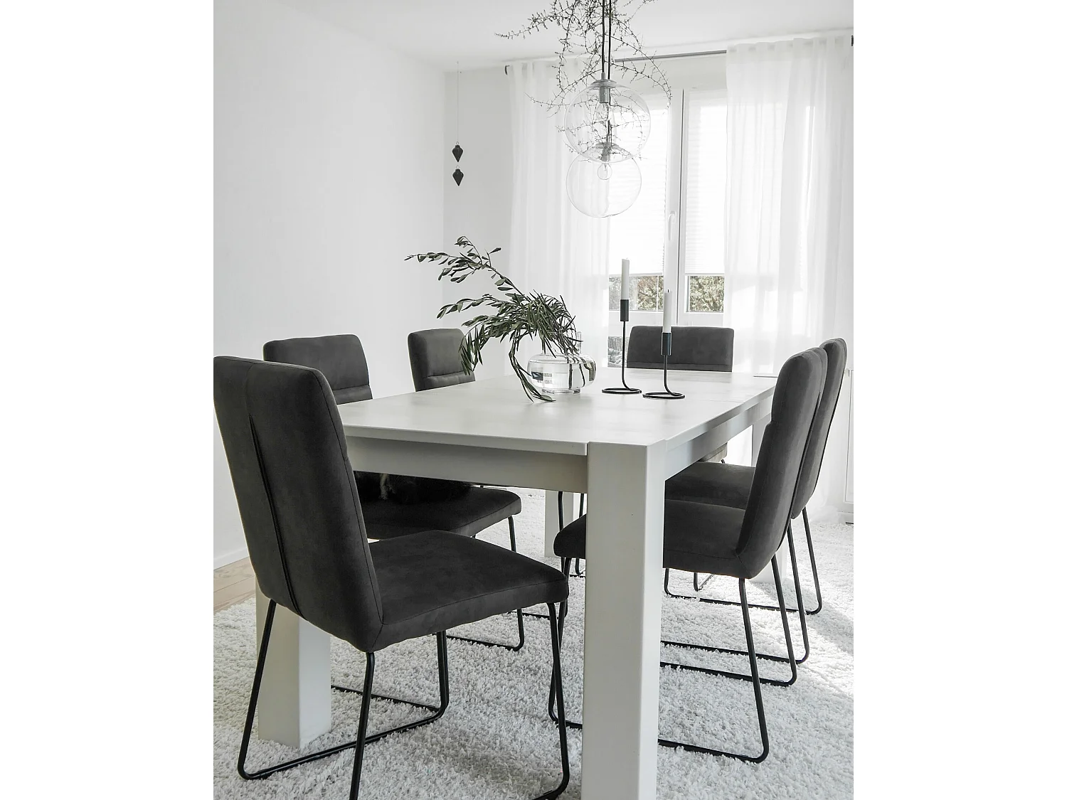 Lot de 2 chaises de salle à manger NEVADA Gris foncé