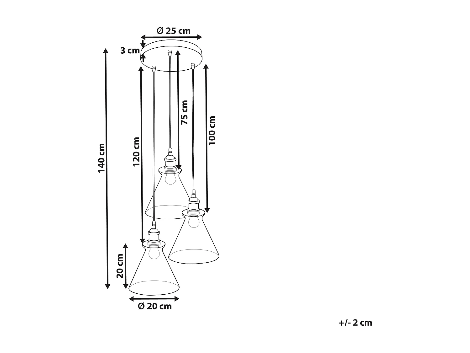Lampe suspension BERGANTES Verre Transparent