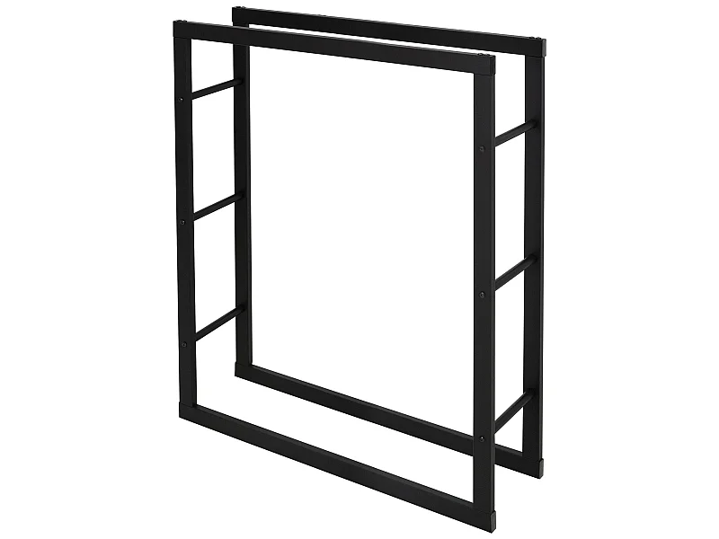 Rastrelliera supporto porta legna per interno telaio in acciaio 80x100x25 cm