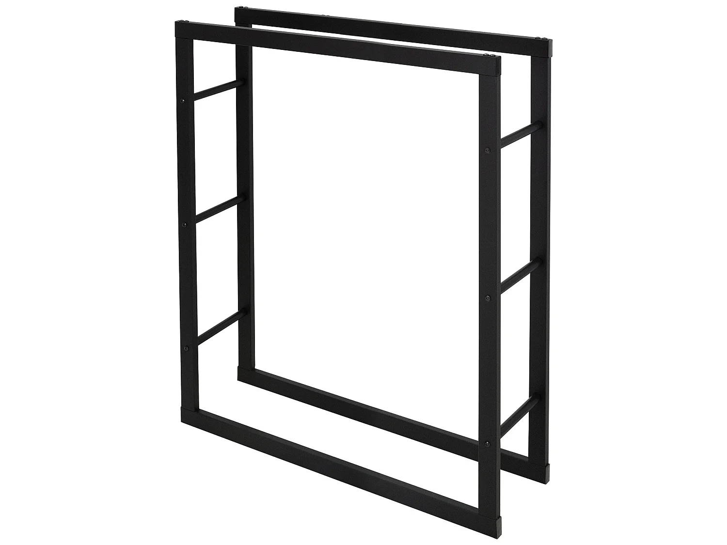 Rastrelliera supporto porta legna per interno telaio in acciaio 80x100x25 cm