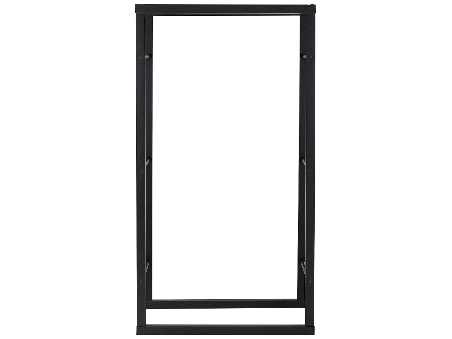 Estanteria para leña de interior leñero organizador metálico negro 80x150x25 cm