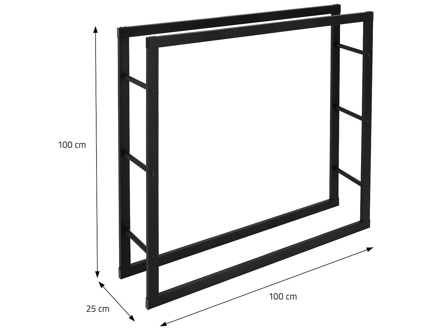 Estanteria para leña Estanteria para leña Acero 100x100x25cm