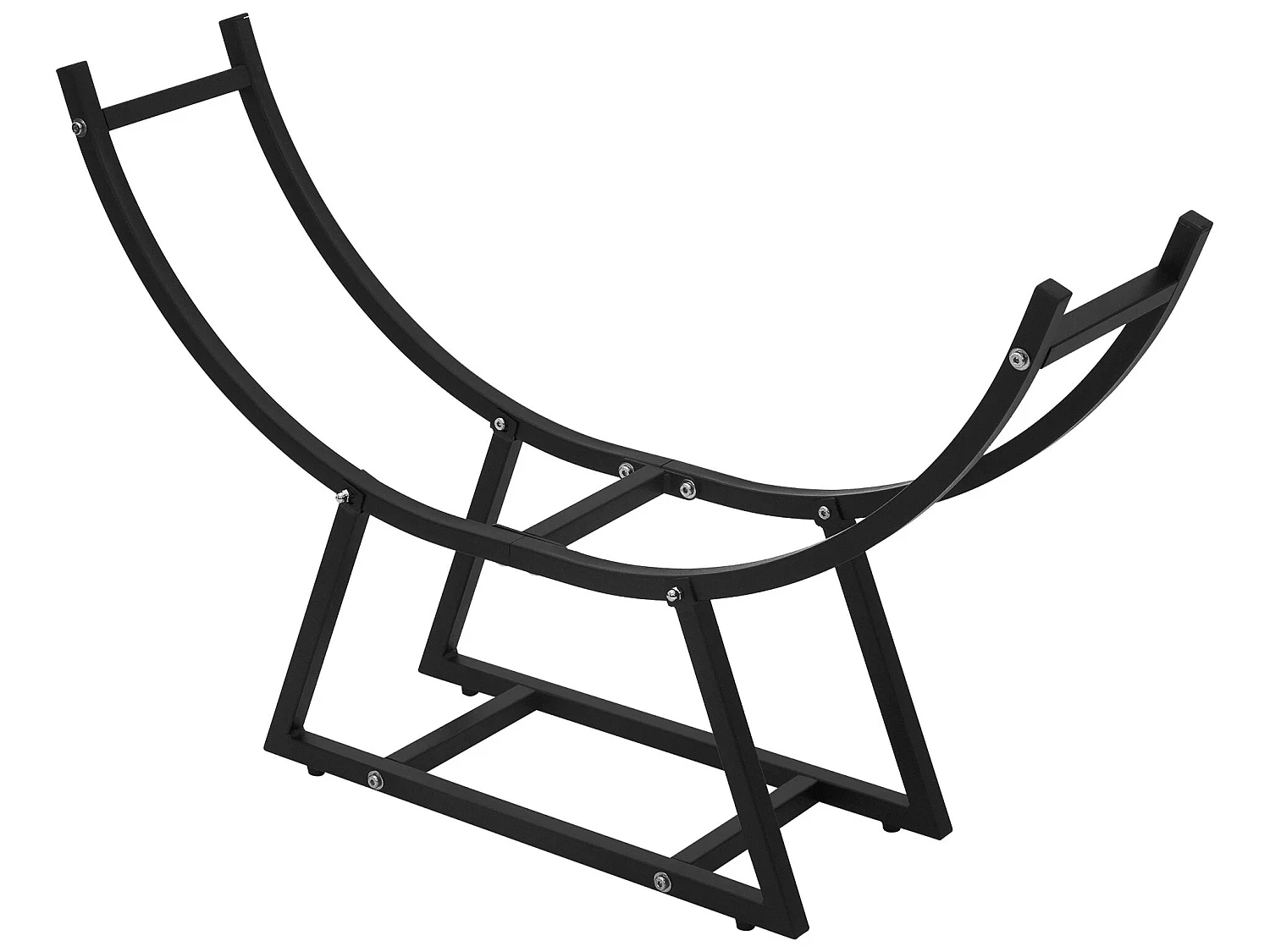 Estanteria para leña de interior leñero organizador metálico negro 55x94x21 cm