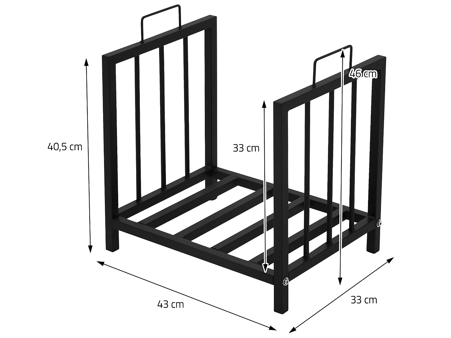 Porta legna da ardere Porta legna da ardere in acciaio 43x46x33 cm