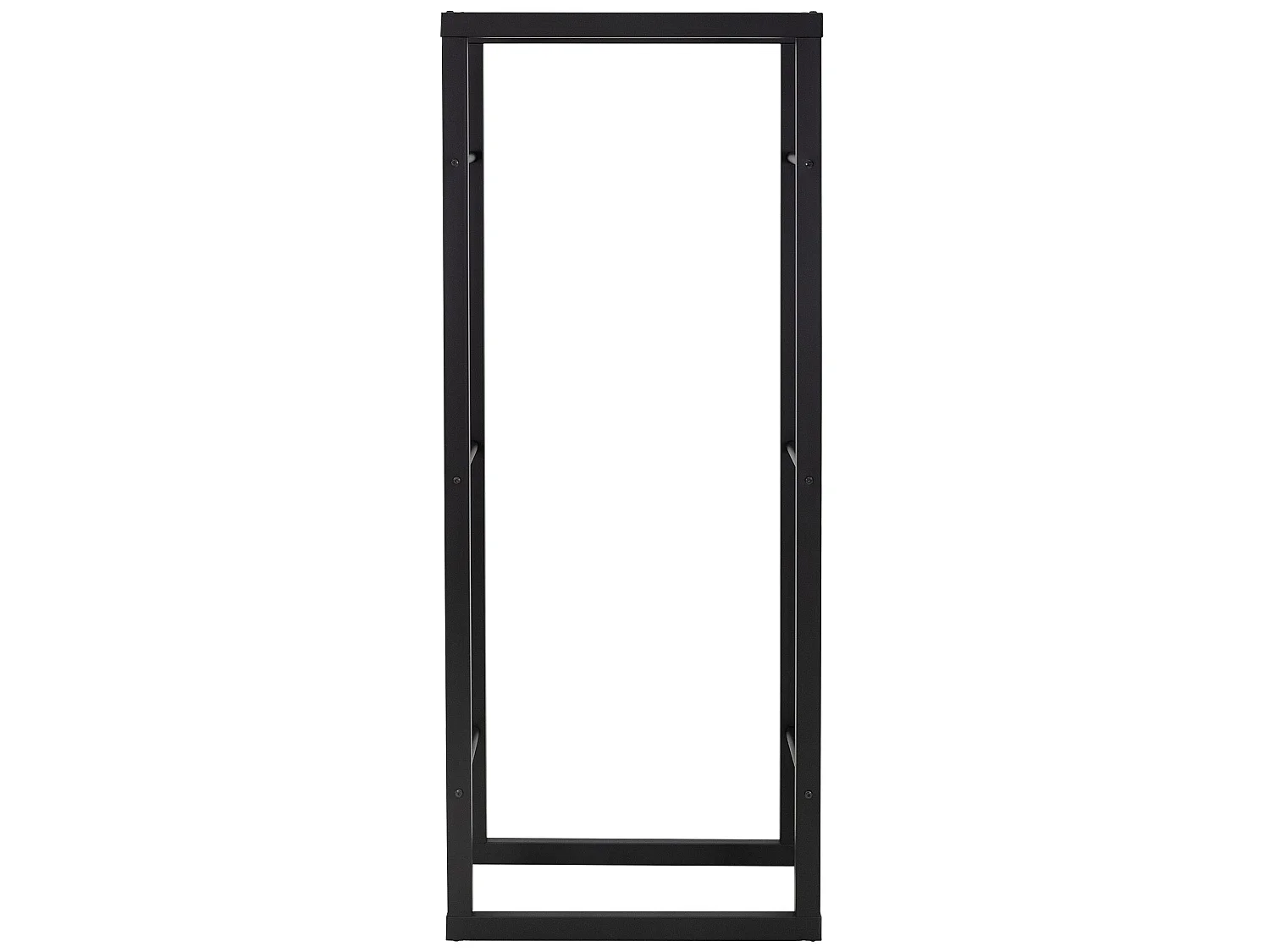 Estanteria para leña de interior leñero organizador metálico negro 60x150x25 cm