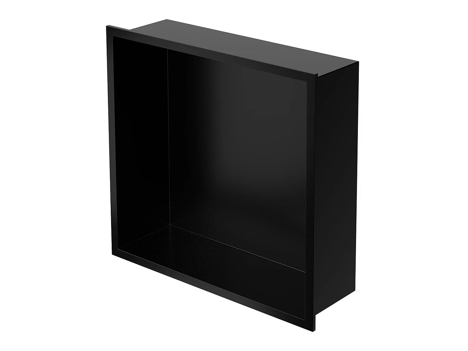 Niche murale Niche de douche encastrée Mont inox Étagère de douche noire 30x30x10 cm
